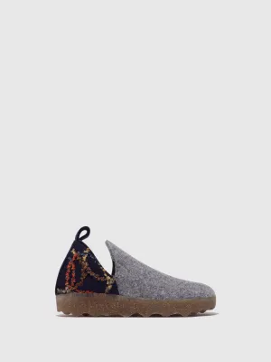 Gray Round Toe Shoes