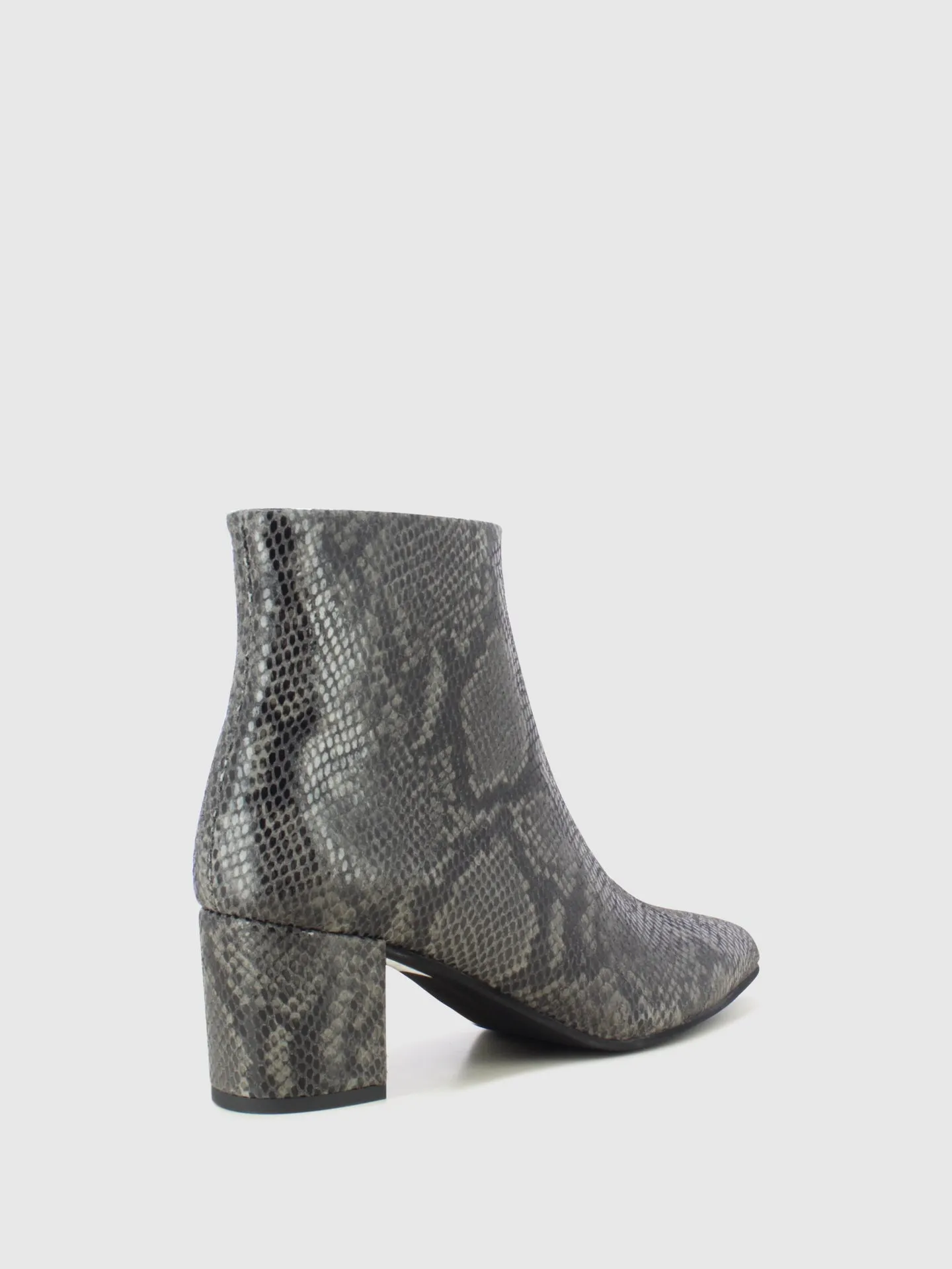Gray Zip Up Ankle Boots