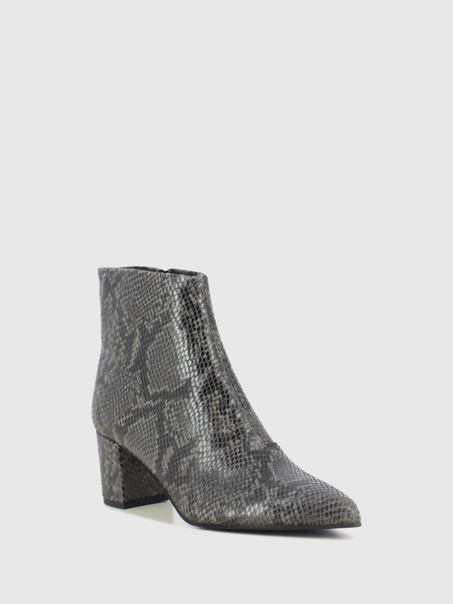 Gray Zip Up Ankle Boots