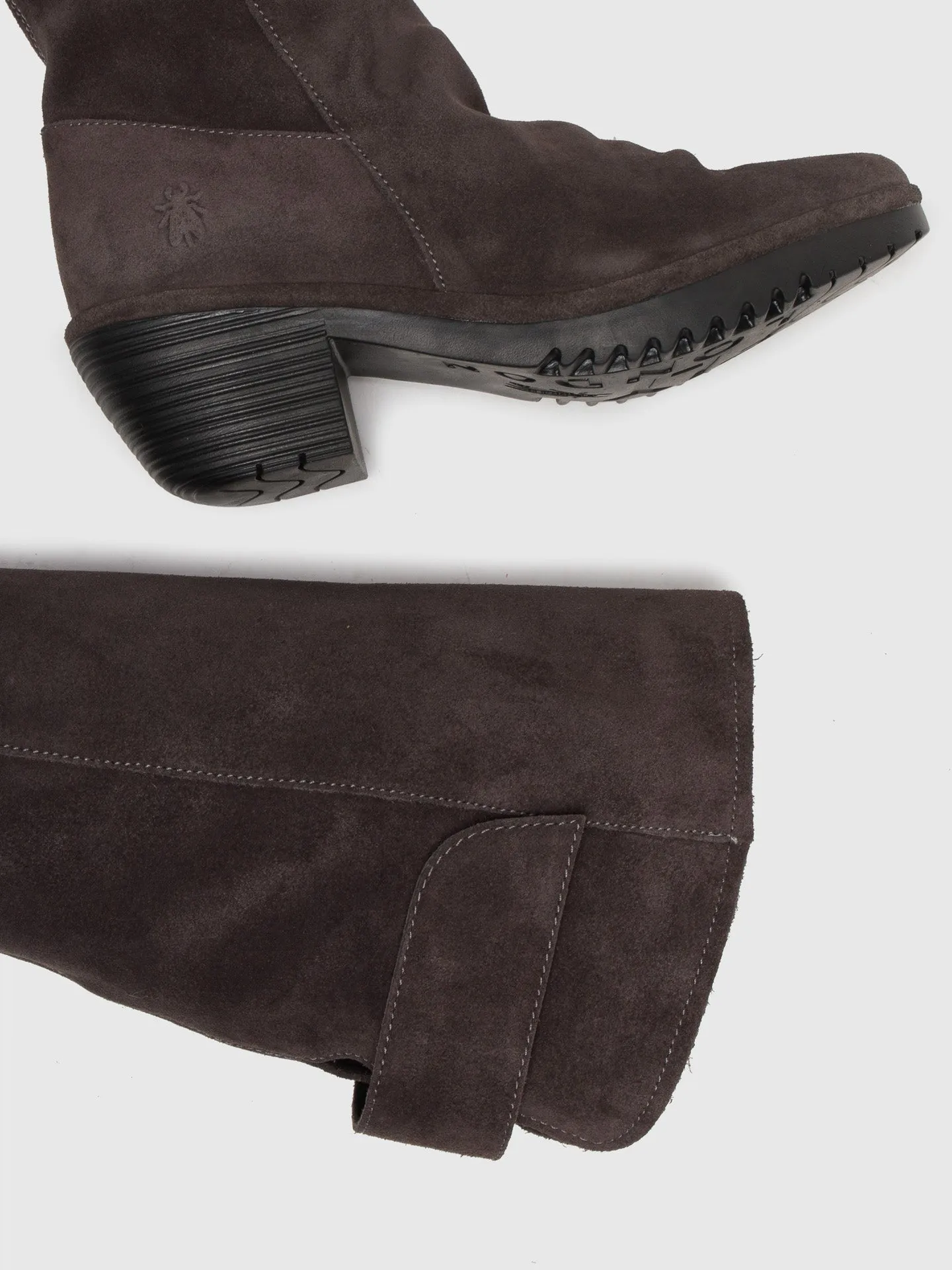 Gray Zip Up Boots
