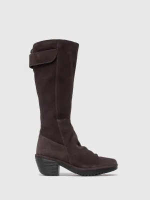 Gray Zip Up Boots