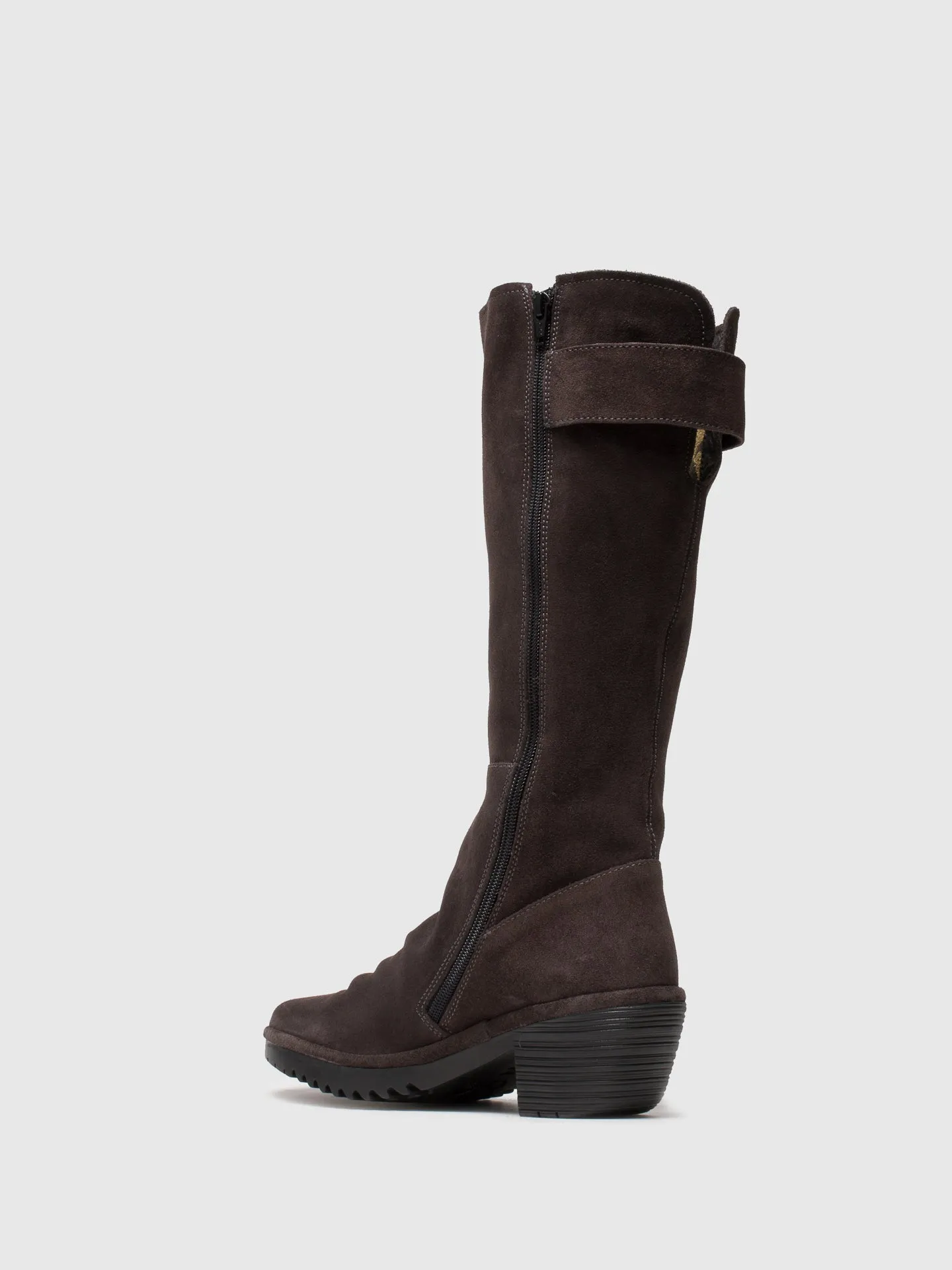 Gray Zip Up Boots