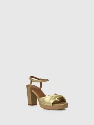 Heel Sandals G02L1 Beige/Gold