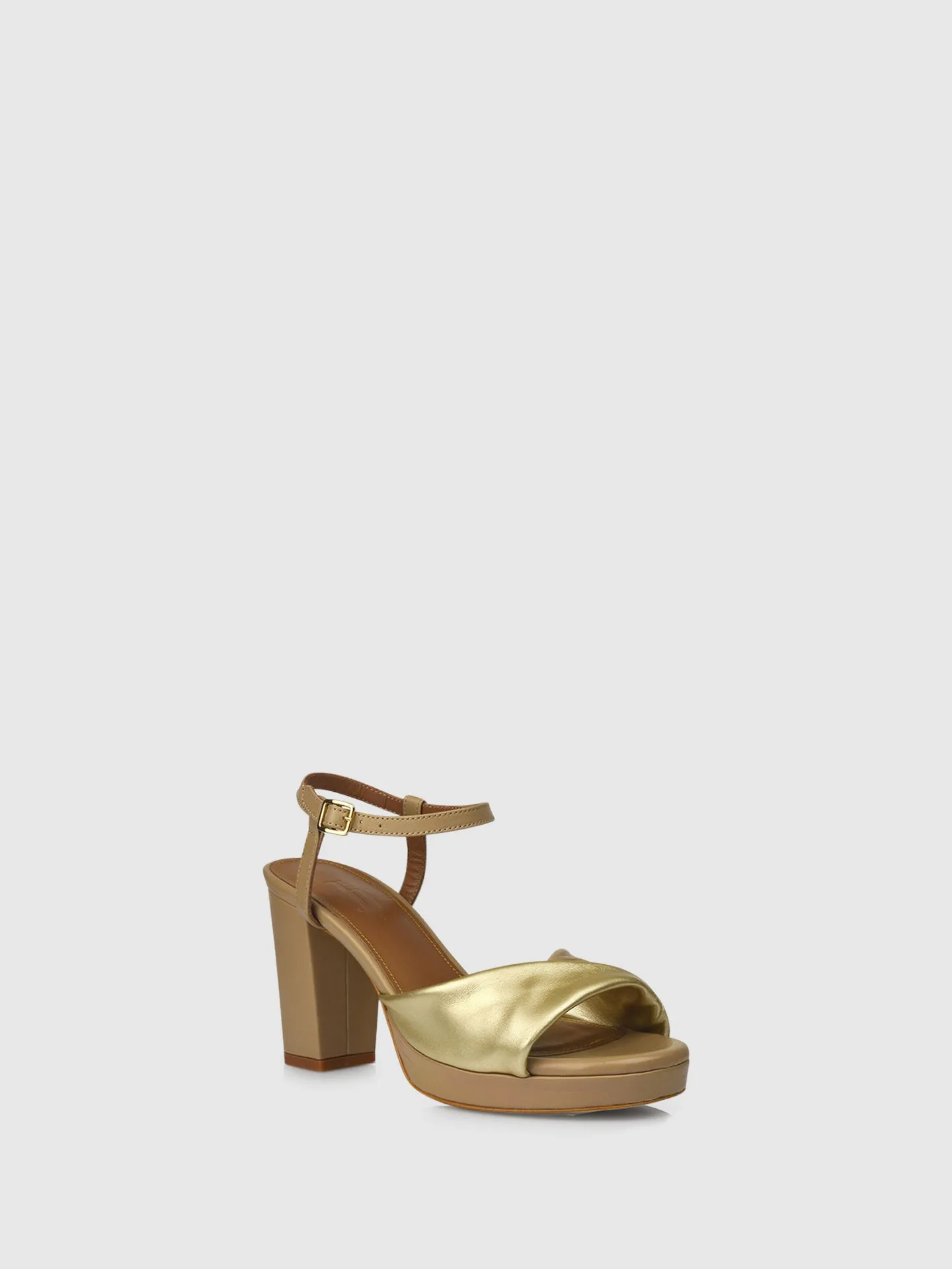 Heel Sandals G02L1 Beige/Gold