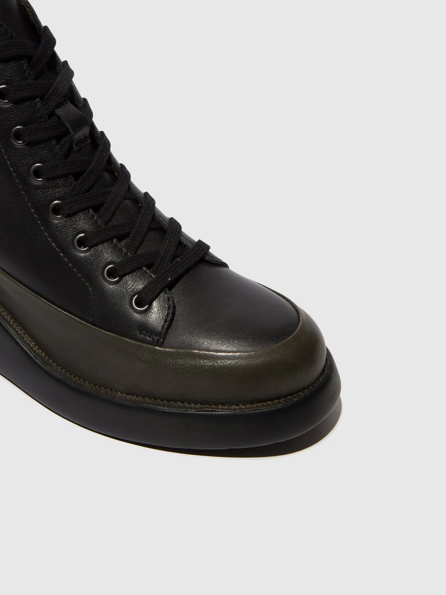 Lace-up Ankle Boots BOZE515FLY DK.GREEN/BLACK