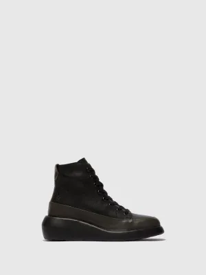 Lace-up Ankle Boots BOZE515FLY DK.GREEN/BLACK