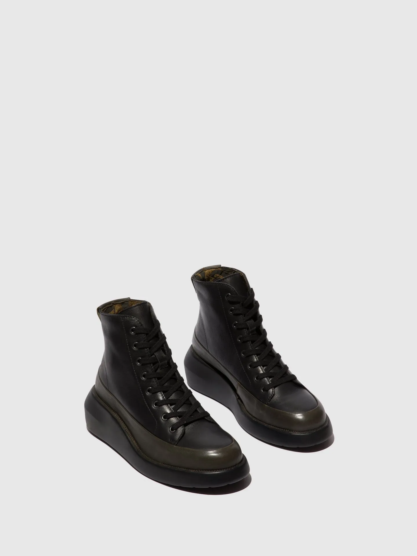 Lace-up Ankle Boots BOZE515FLY DK.GREEN/BLACK