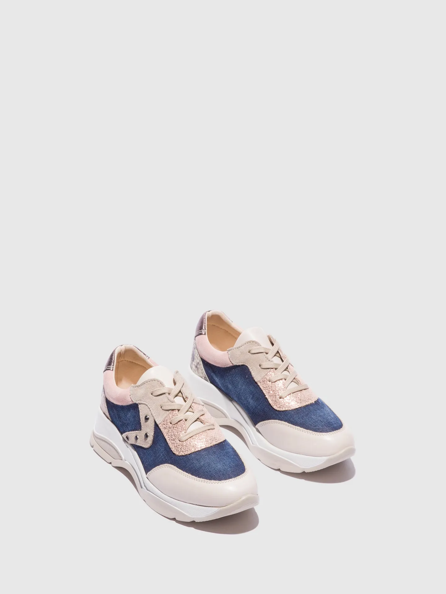 Multicolor Lace-up Trainers