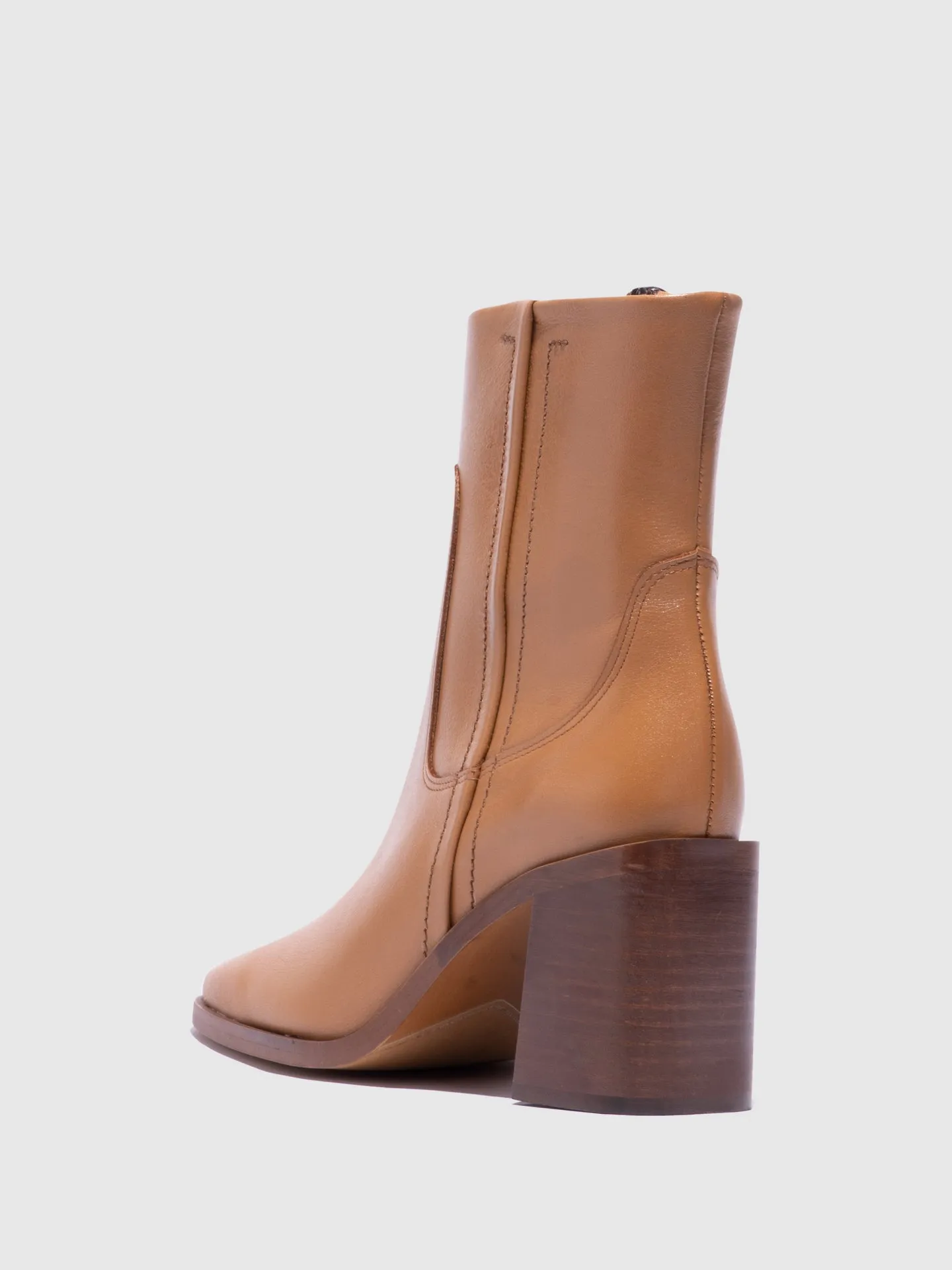 Natural Zip Up Ankle Boots