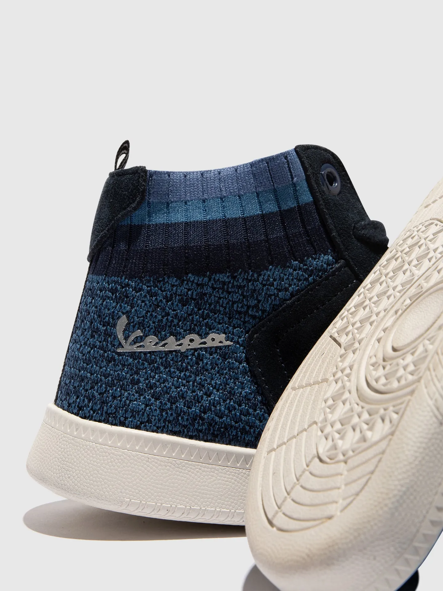 Navy Lace-up Ankle Boots