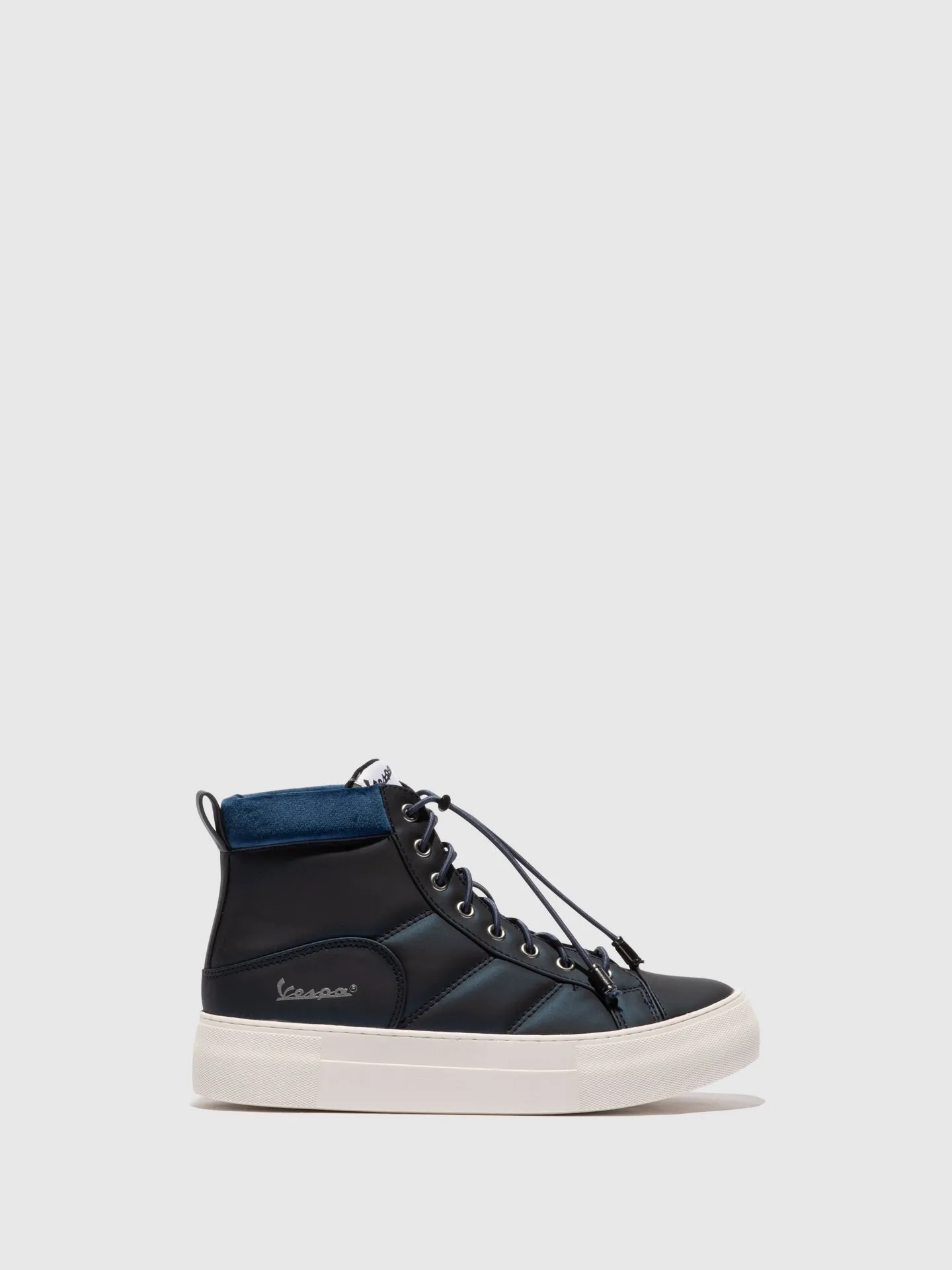 Navy Lace-up Ankle Boots
