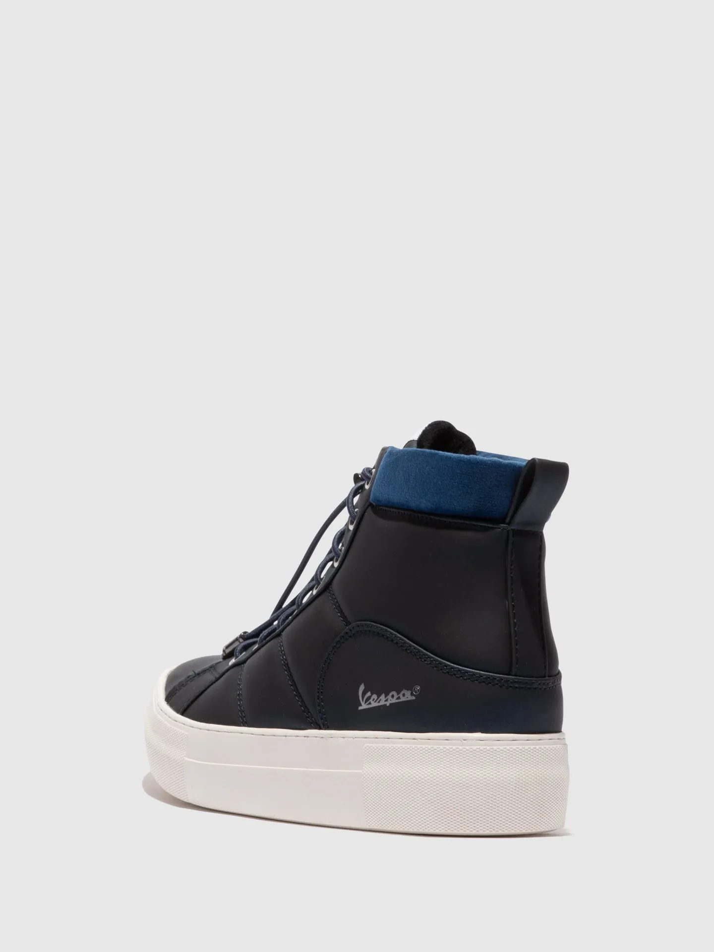Navy Lace-up Ankle Boots