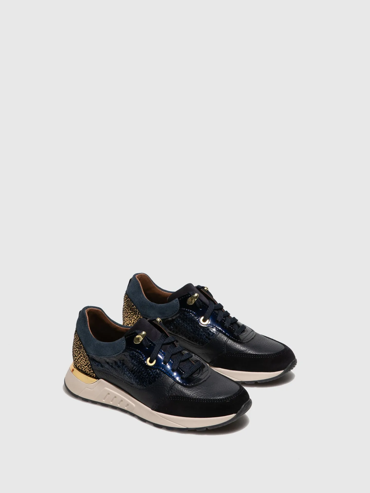 Navy Lace-up Trainers