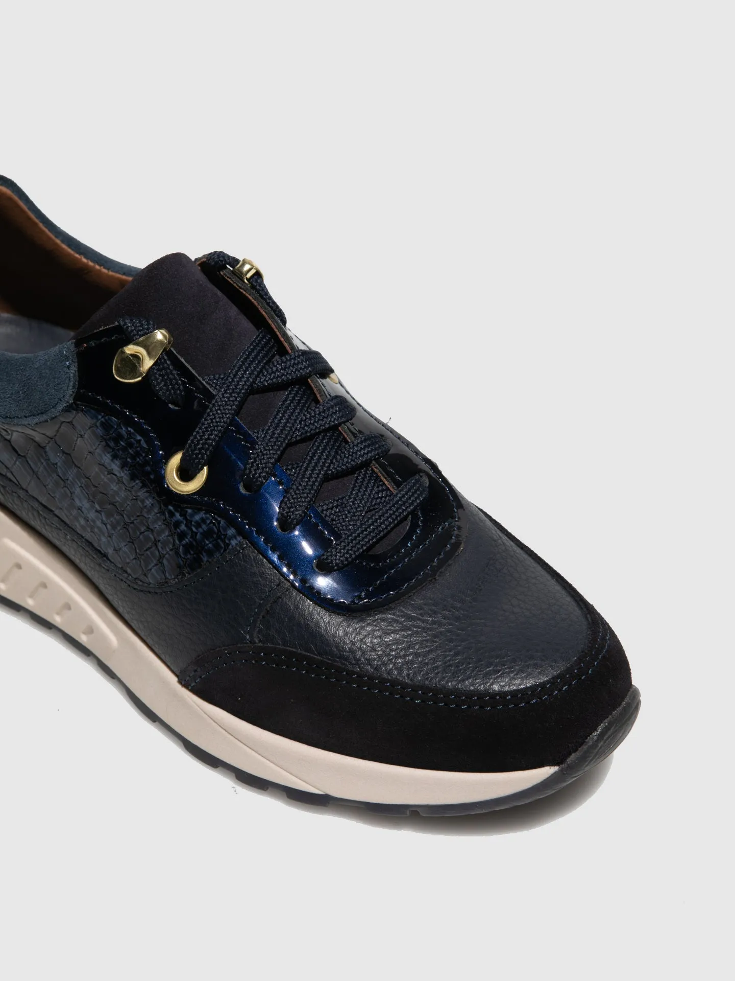 Navy Lace-up Trainers