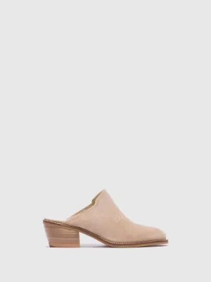 Off White Round Toe Clogs