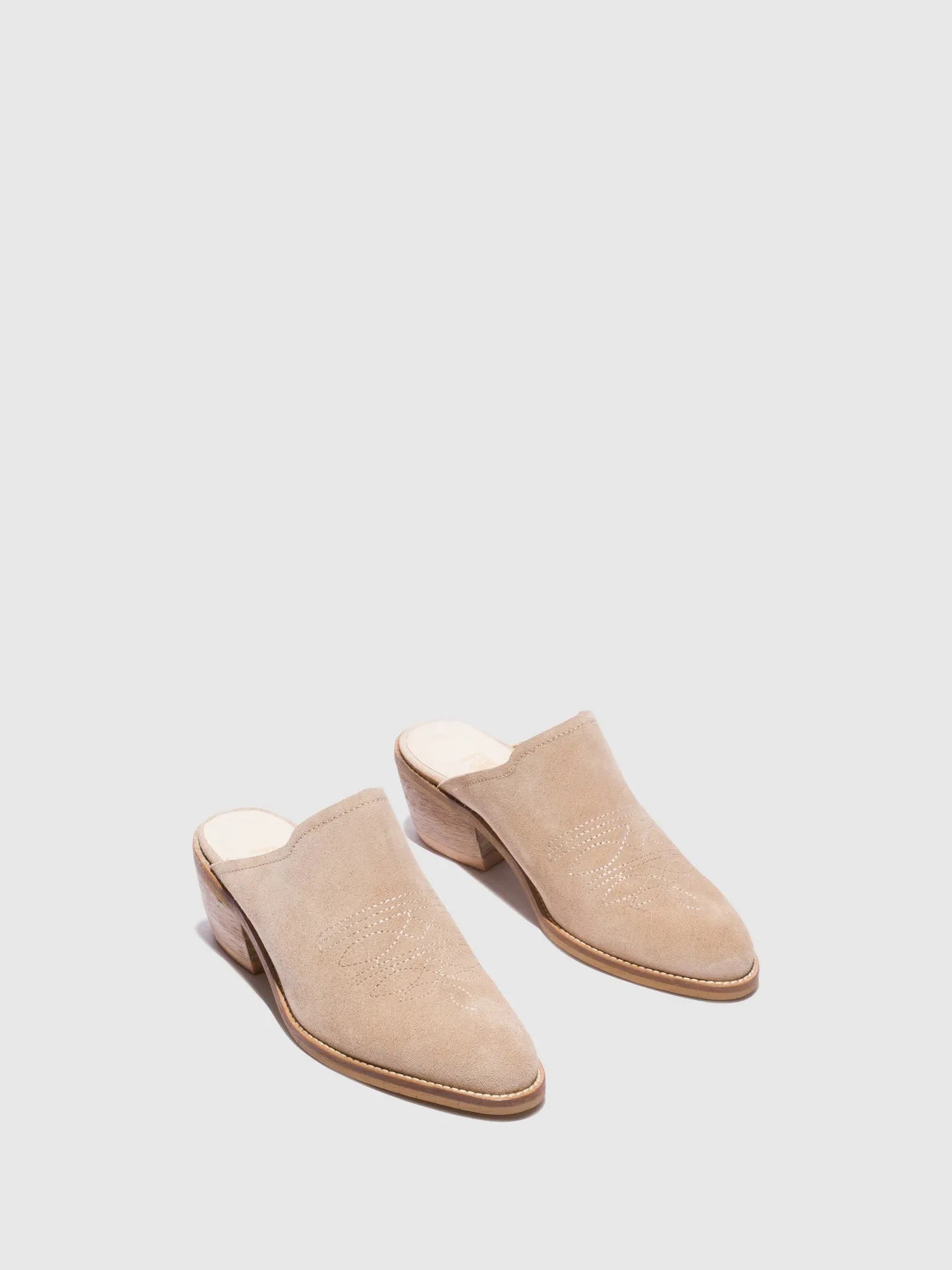 Off White Round Toe Clogs