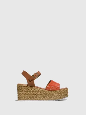 Orange Platform Sandals