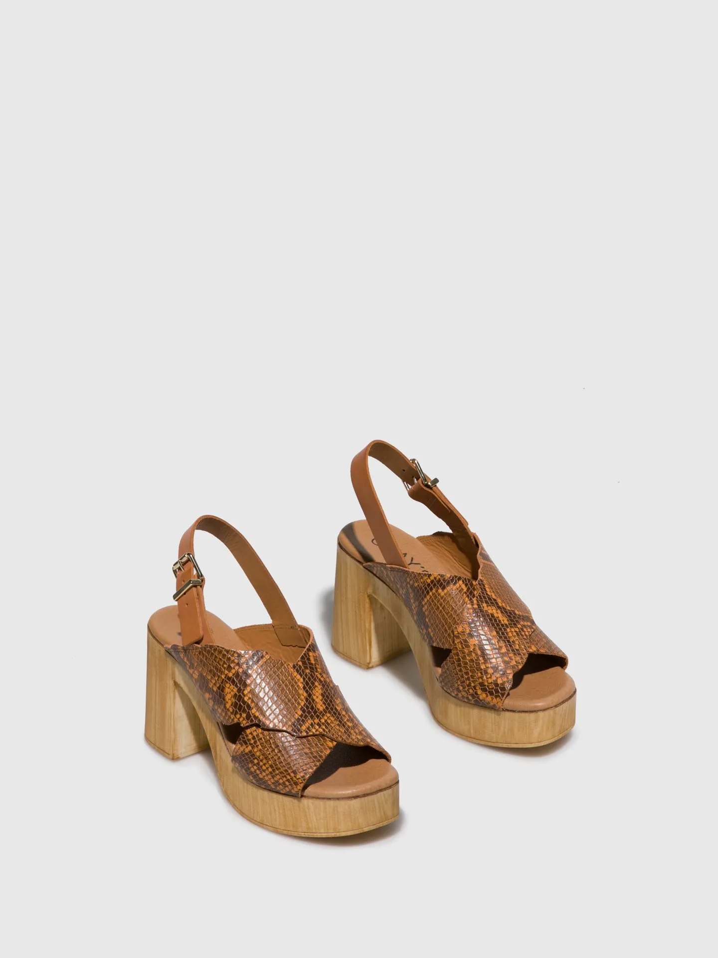 Orange Sling-Back Pumps Sandals