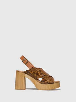 Orange Sling-Back Pumps Sandals