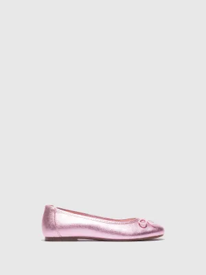 Pink Round Toe Ballerinas