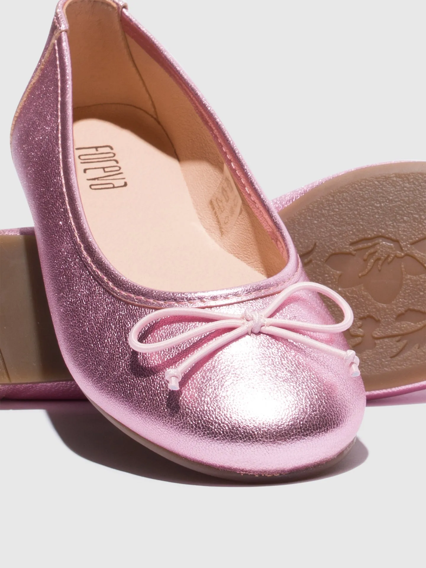 Pink Round Toe Ballerinas