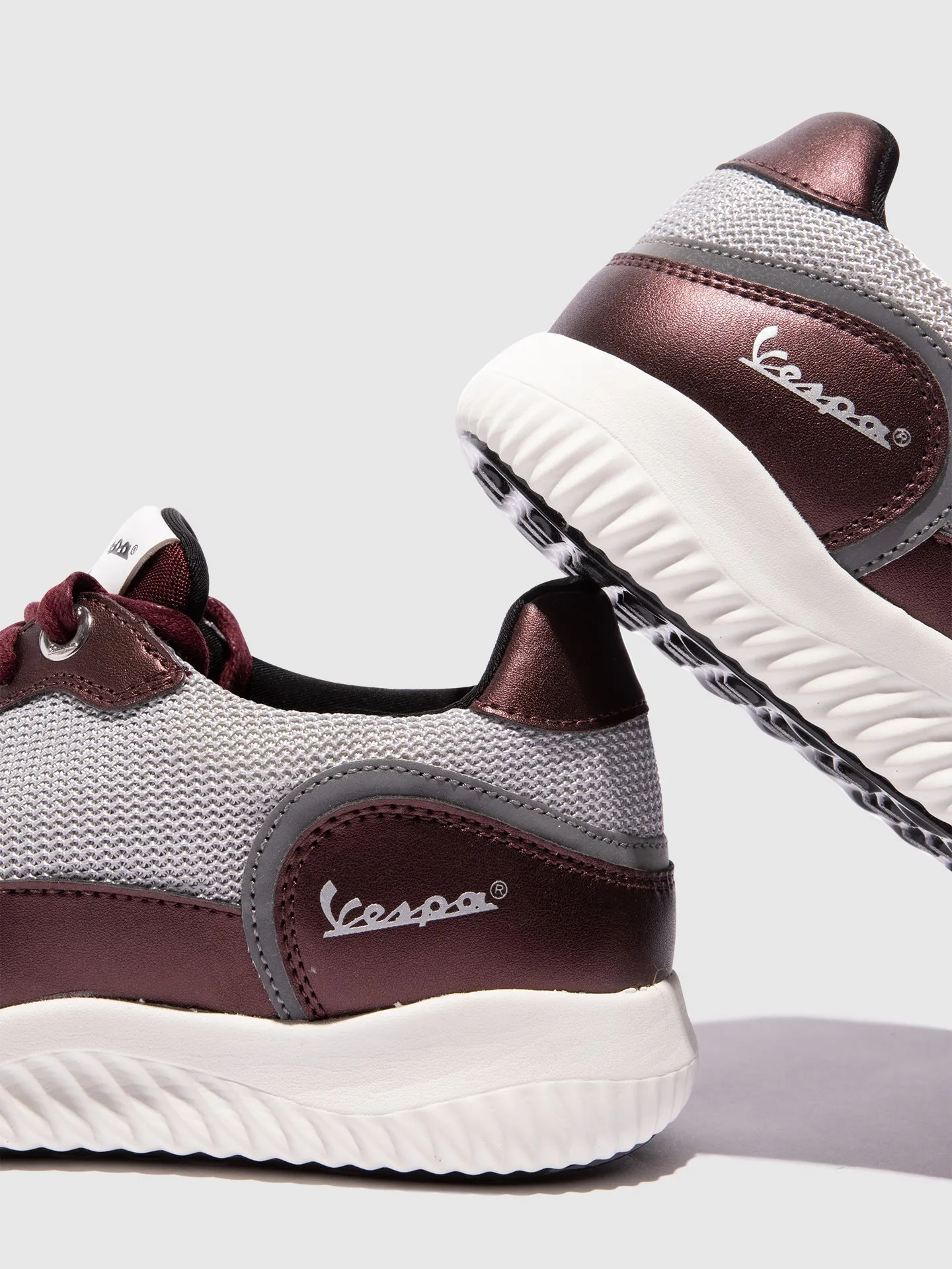 Purple White Lace-up Shoes