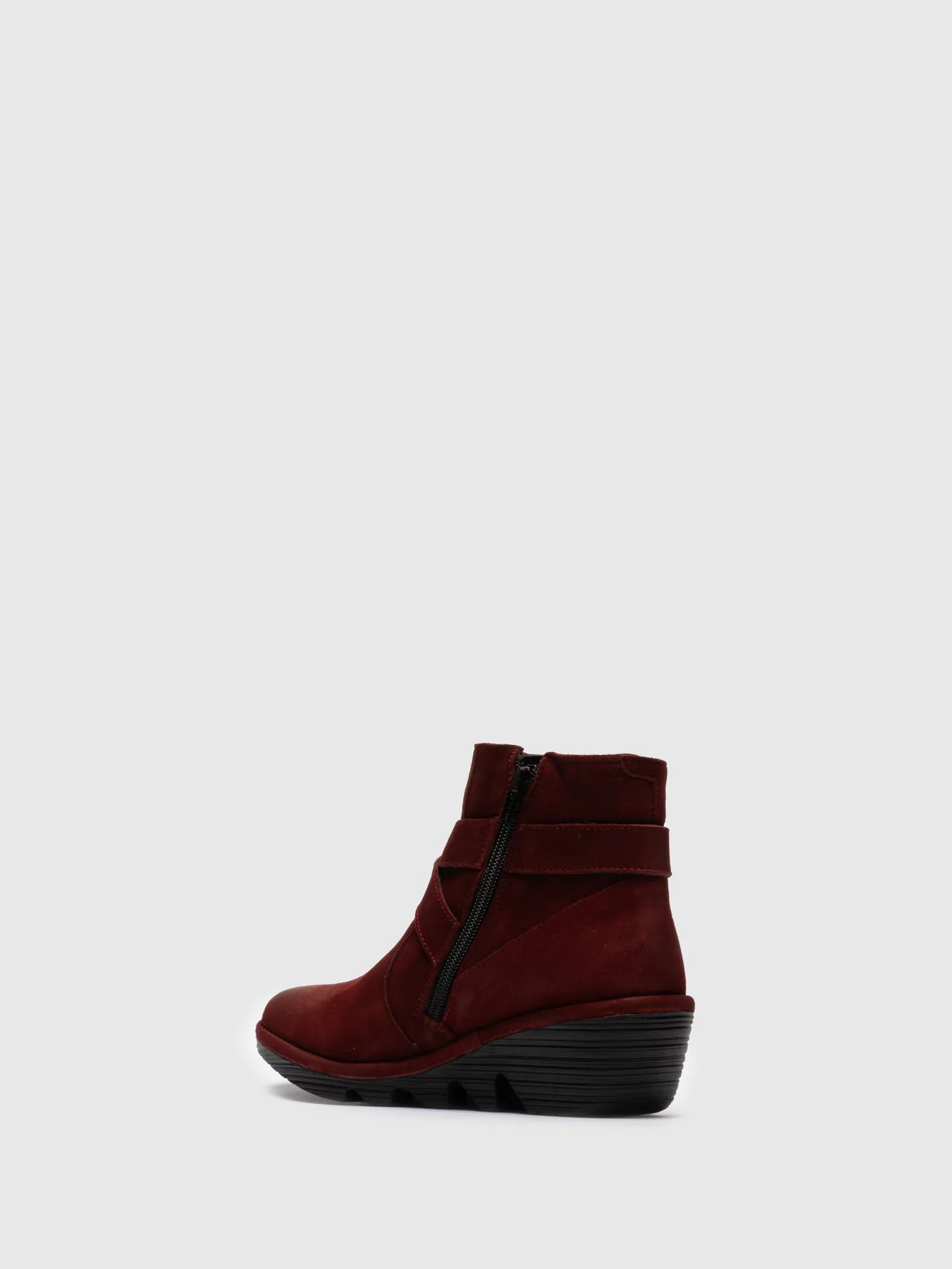 Red Buckle Ankle Boots