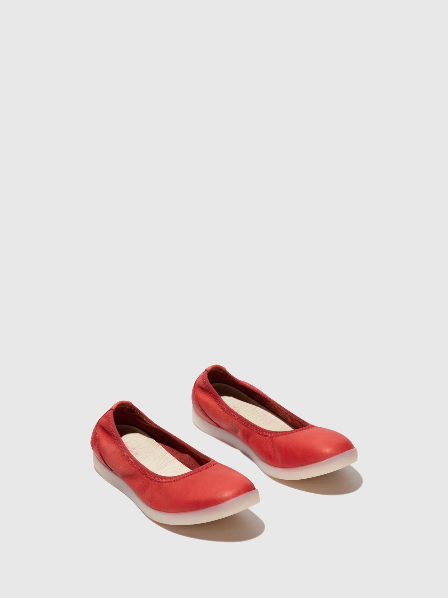 Red Elasticated Ballerinas