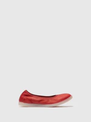 Red Elasticated Ballerinas