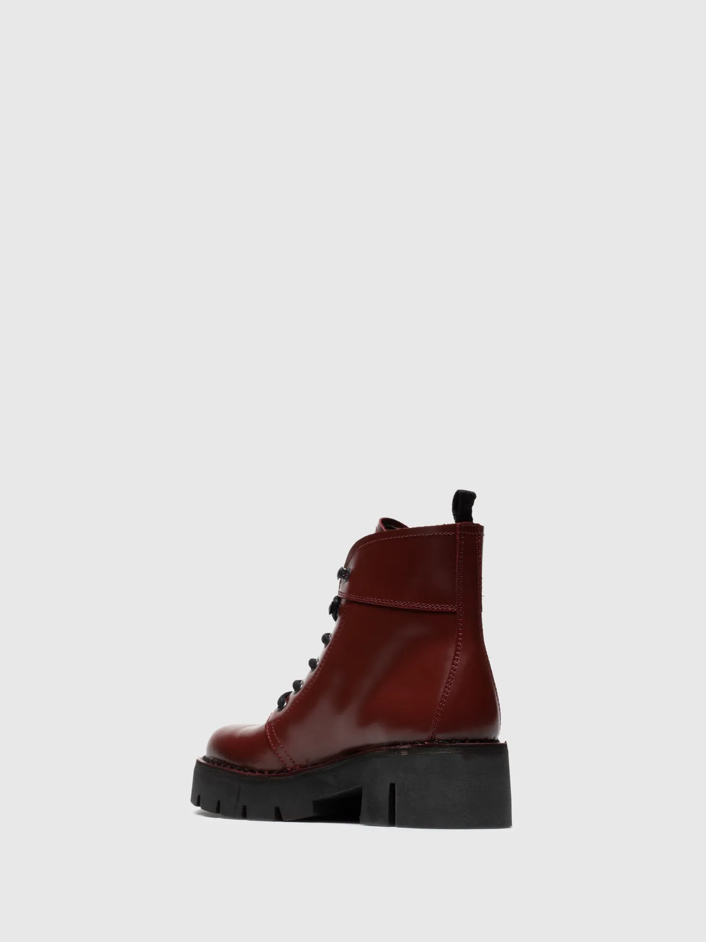 Red Lace-up Ankle Boots