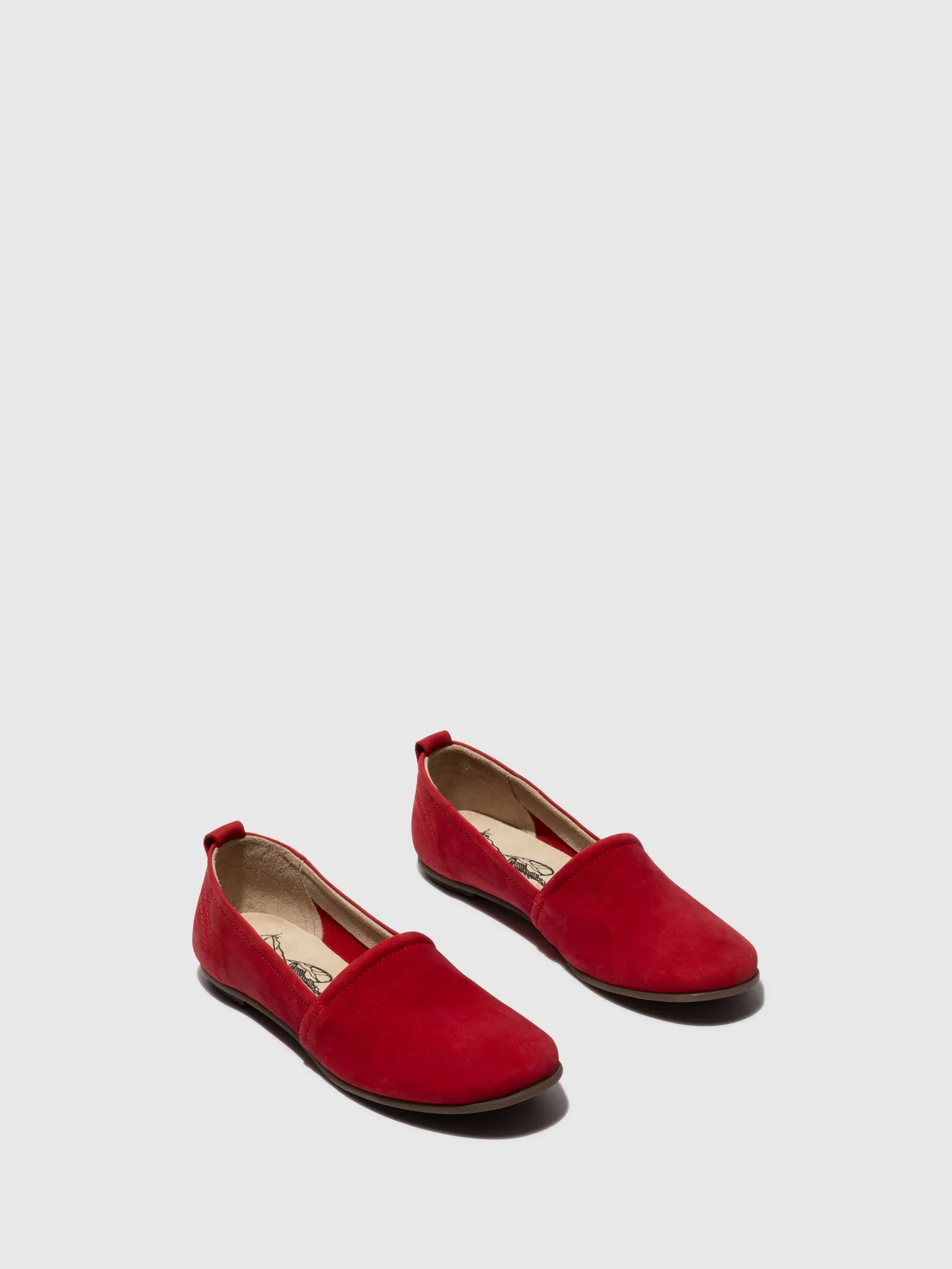 Red Round Toe Ballerinas