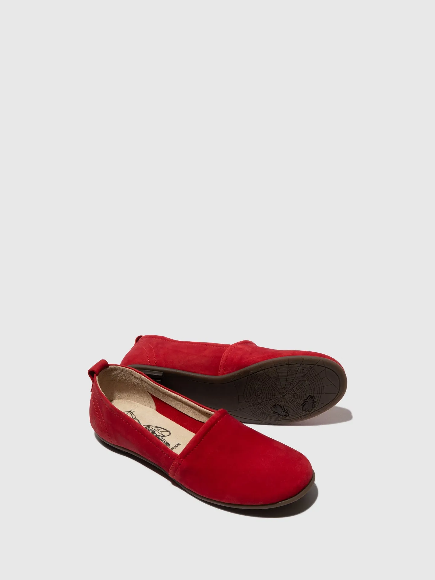 Red Round Toe Ballerinas