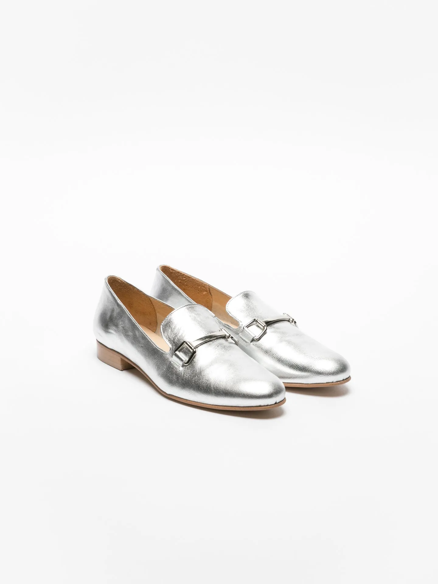 Silver Loafers Shoes