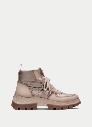 Taupe Lace-up Ankle Boots