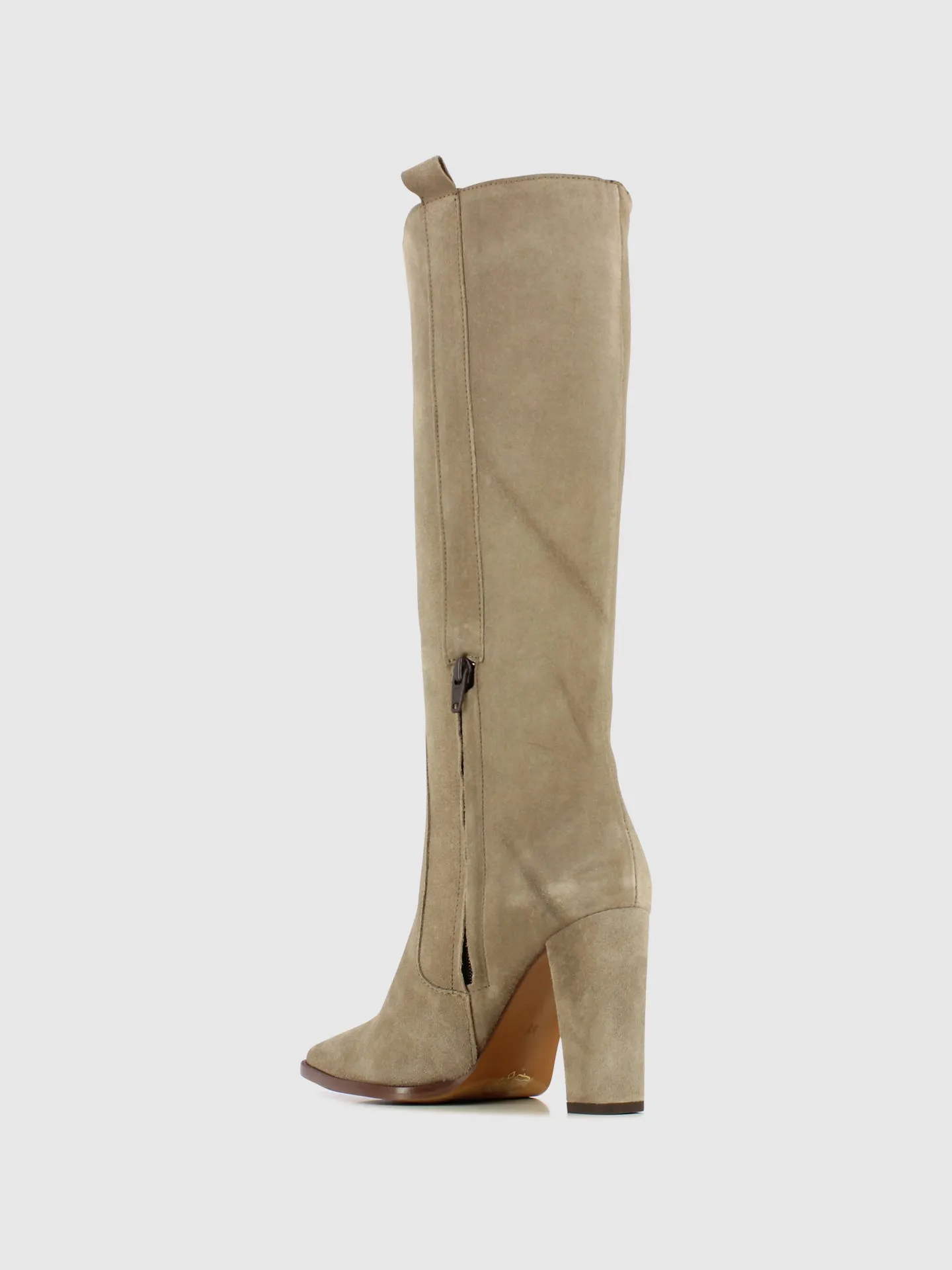 Taupe Zip Up Boots