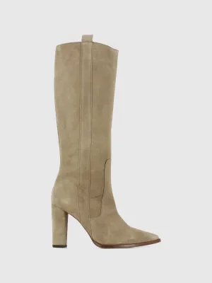 Taupe Zip Up Boots