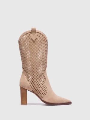 Taupe Zip Up Boots