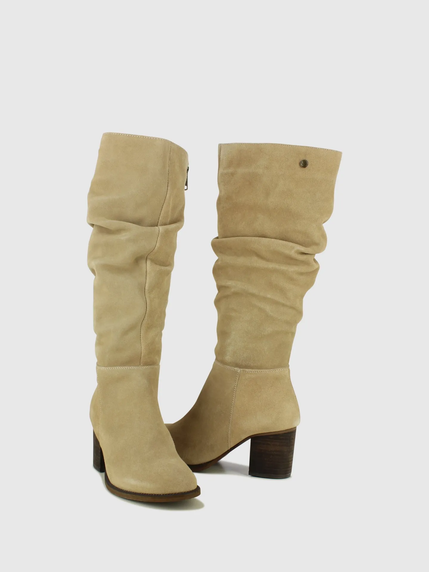 Taupe Zip Up Boots