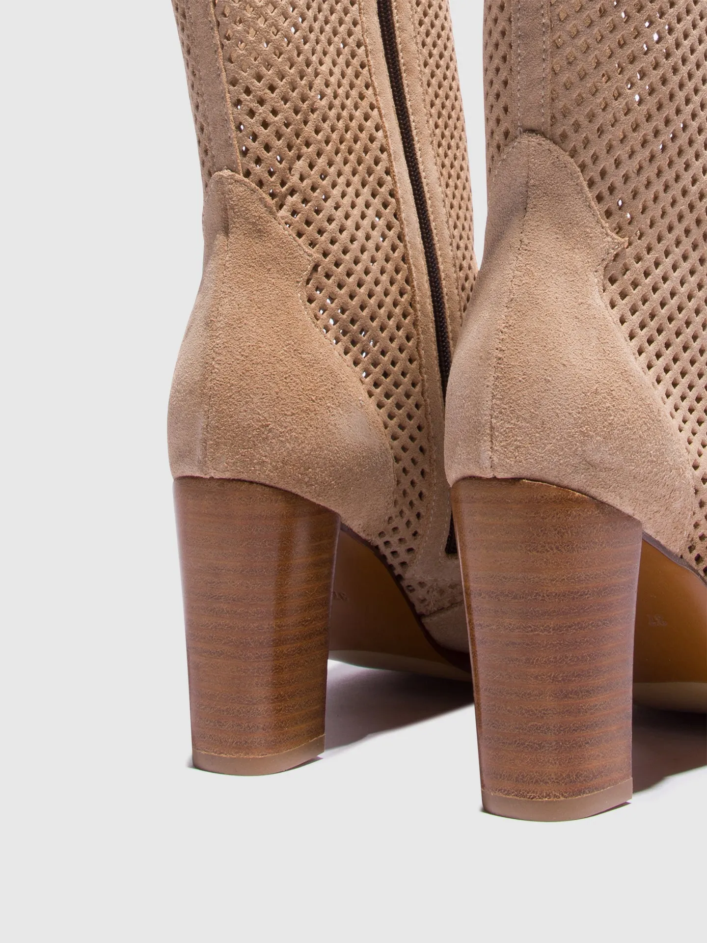 Taupe Zip Up Boots