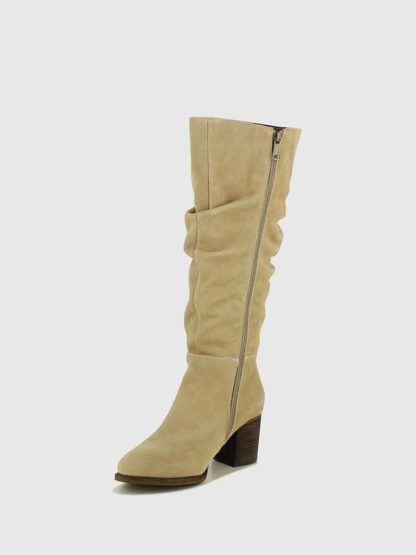 Taupe Zip Up Boots