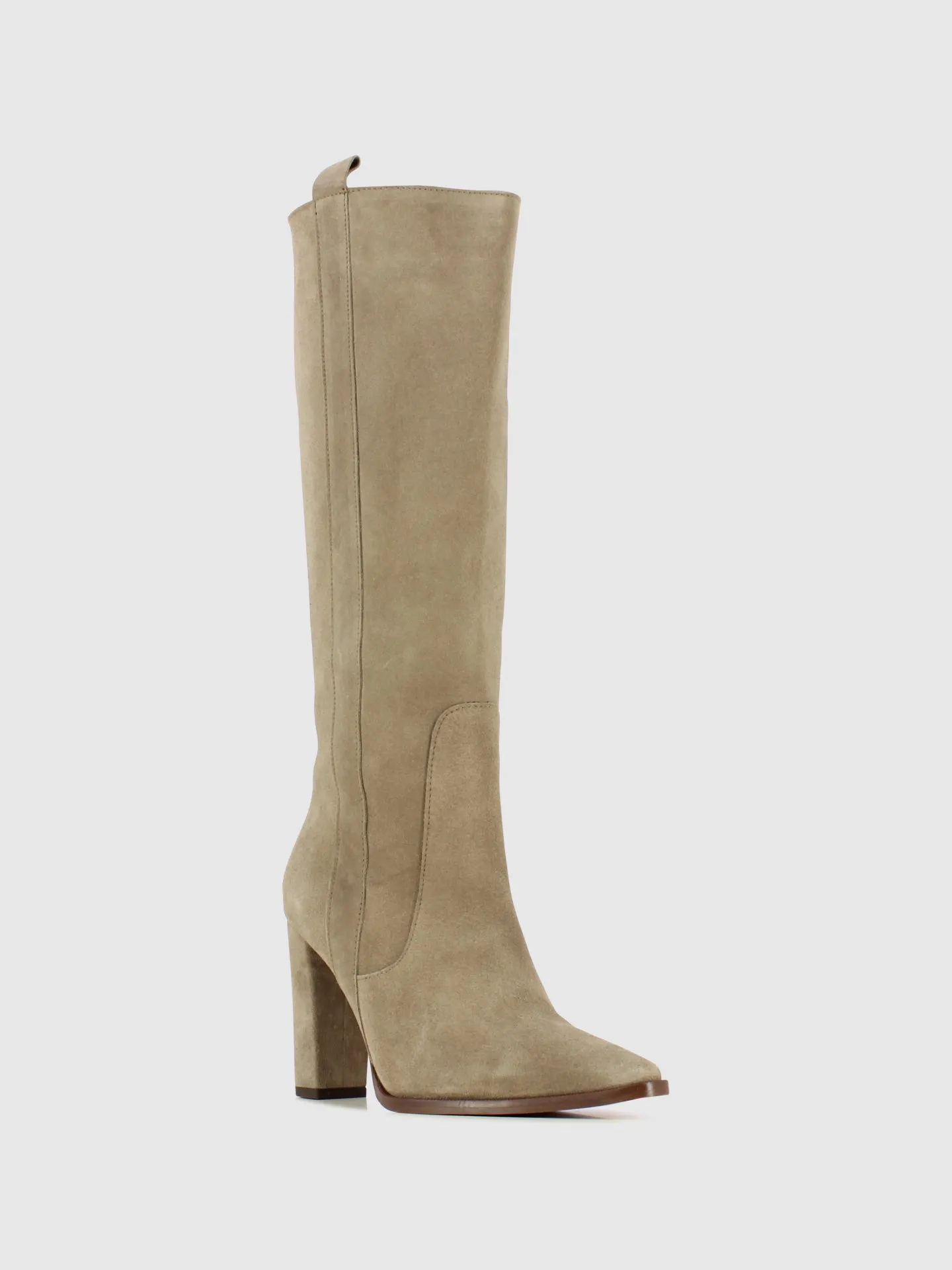 Taupe Zip Up Boots