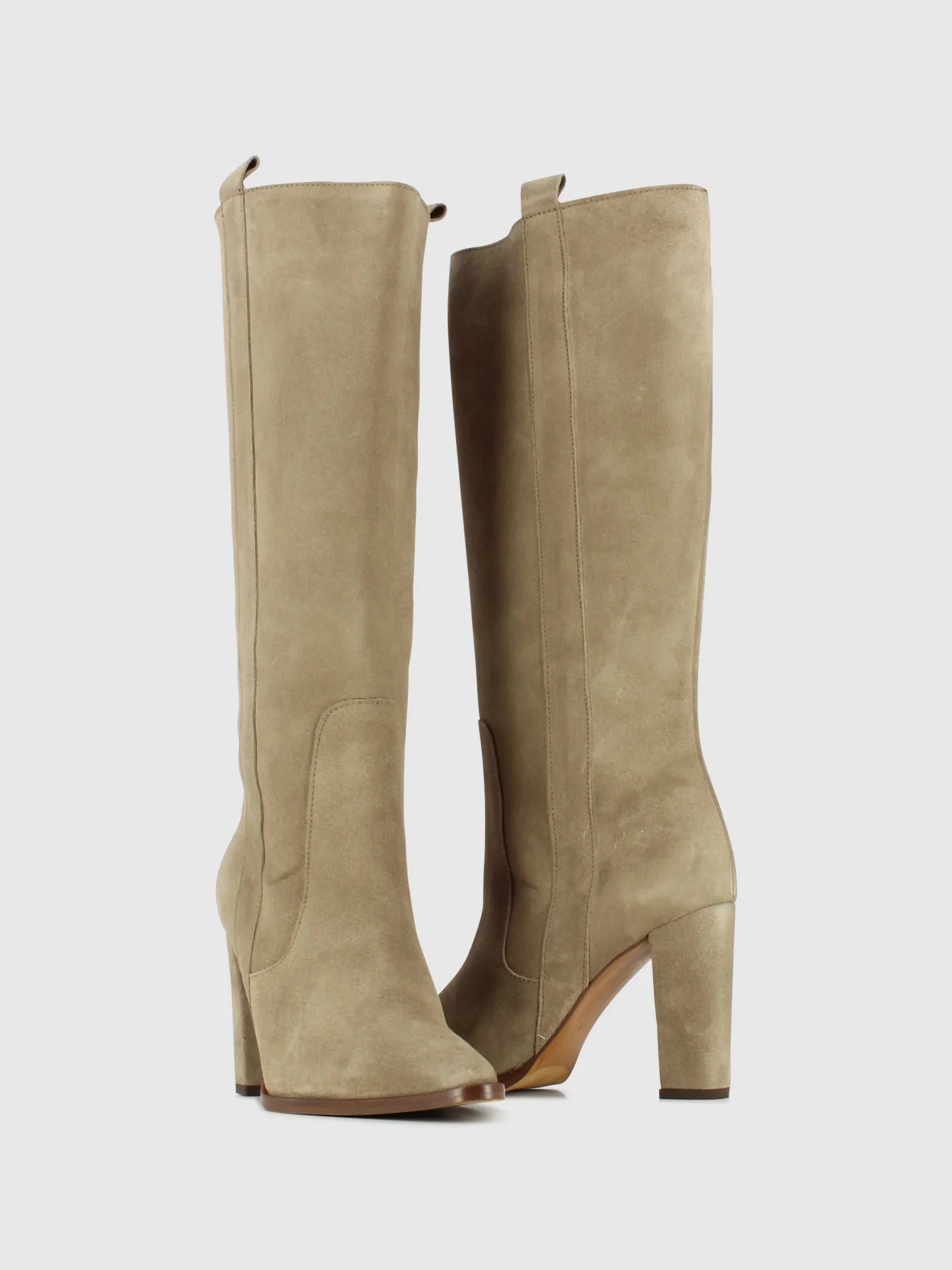 Taupe Zip Up Boots