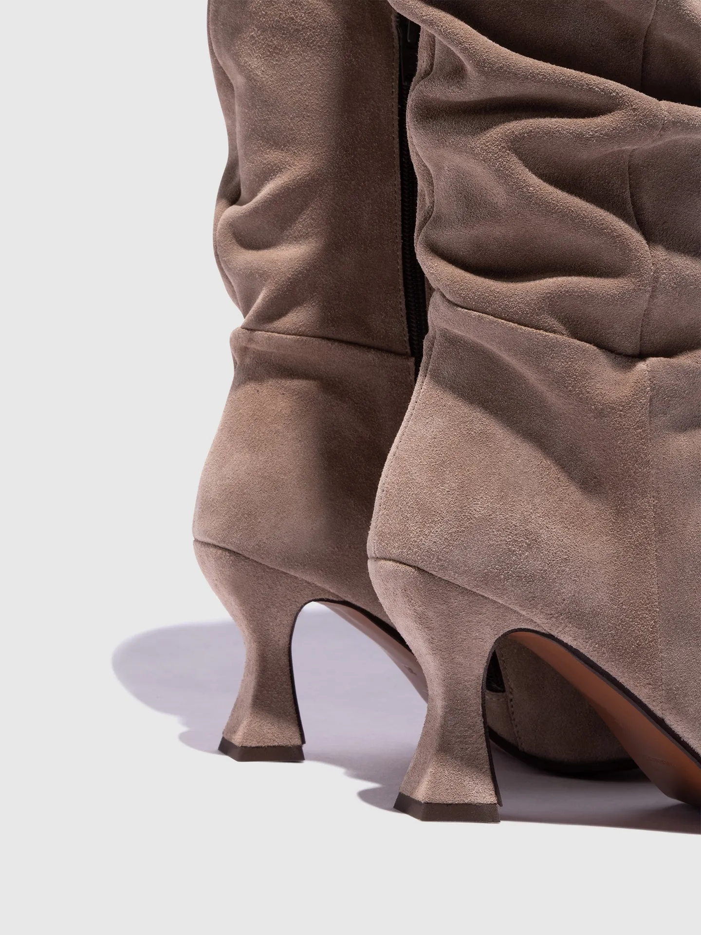 Taupe Zip Up Boots