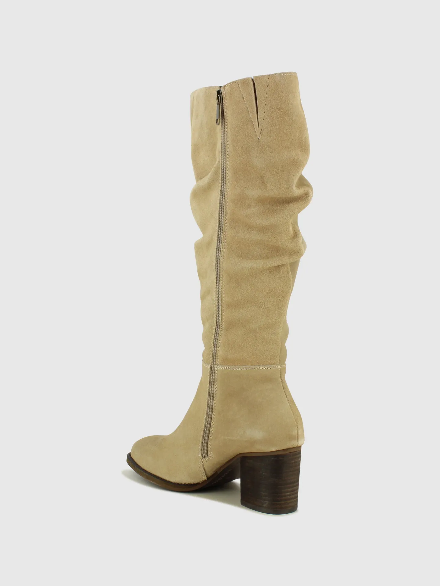 Taupe Zip Up Boots