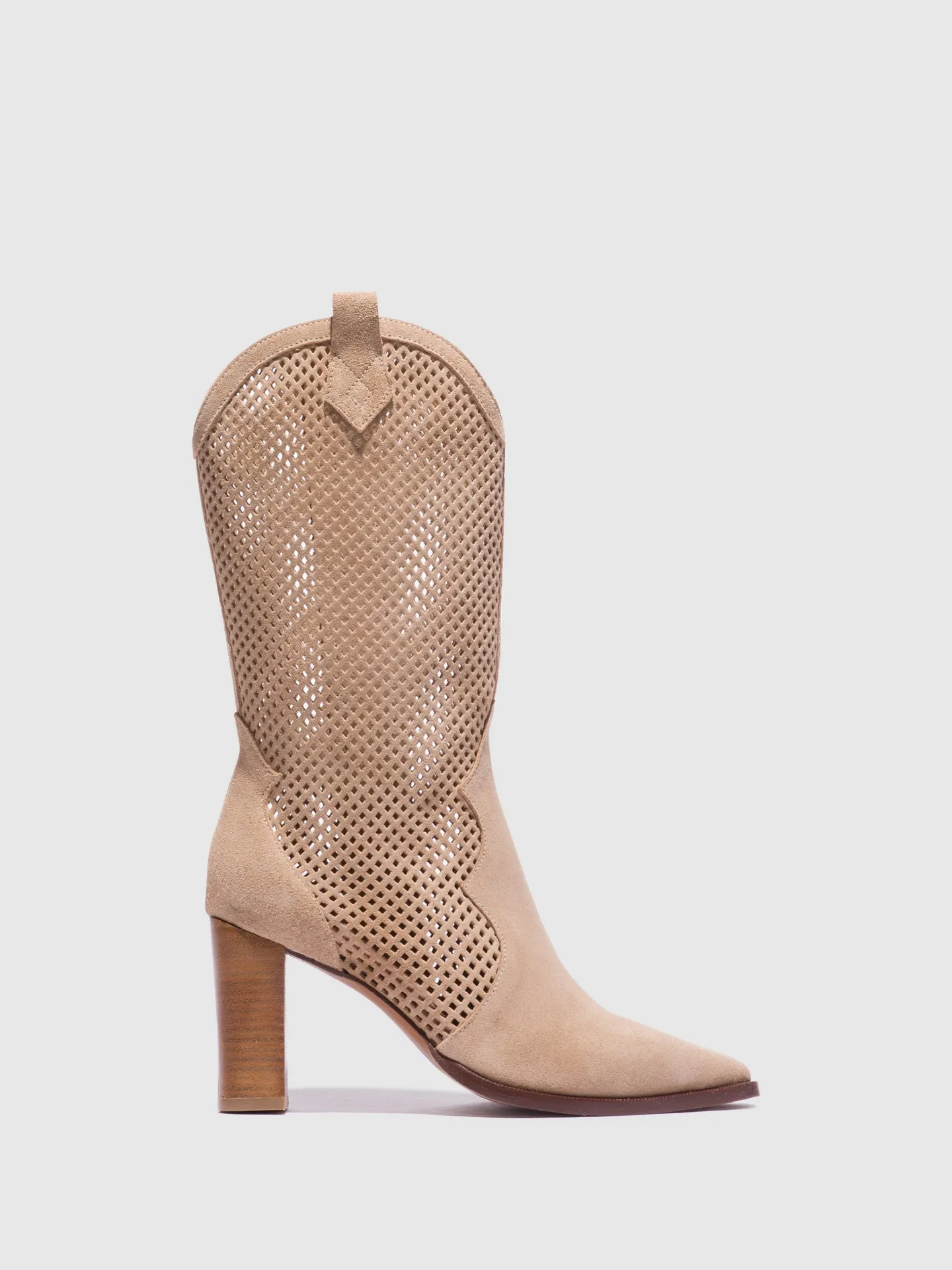 Taupe Zip Up Boots