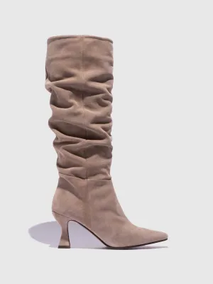 Taupe Zip Up Boots