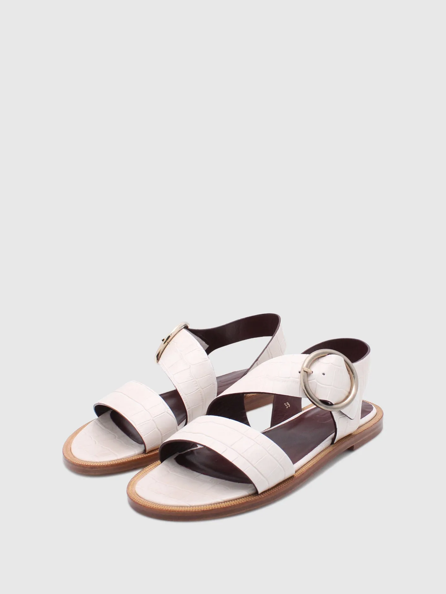 White Crossover Sandals