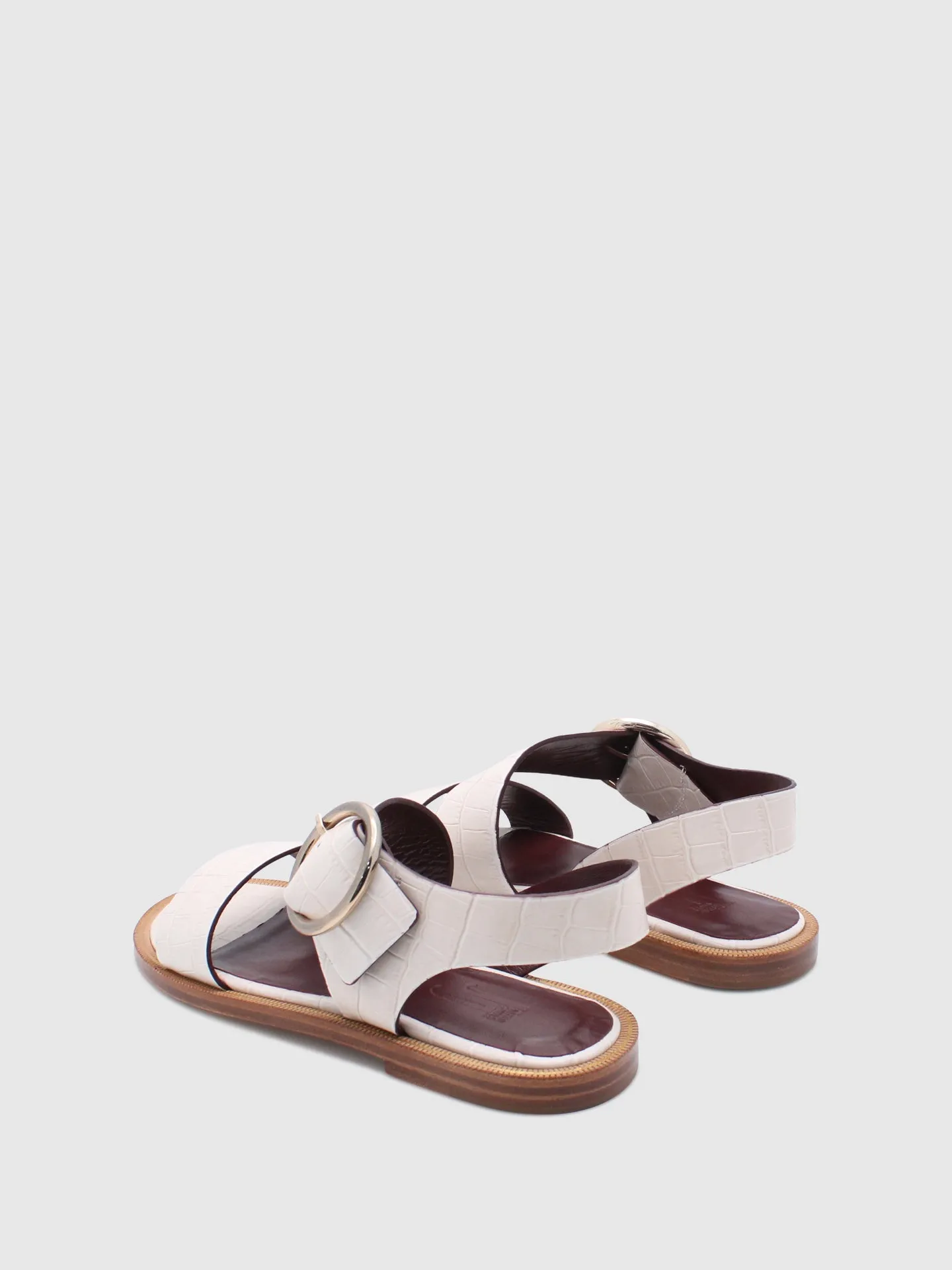 White Crossover Sandals