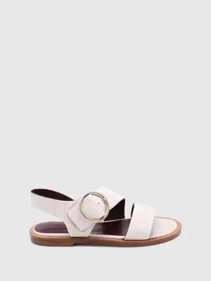 White Crossover Sandals