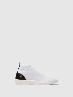 White Elasticated Ankle Boots